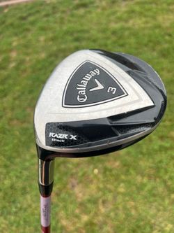 MINT LEFT HANDED CALLAWAY RAZR X BLACK LIMITED EDITION GOLF FAIRWAY WOOD 15* #3 w FUJIKURA GRAPHITE STIFF