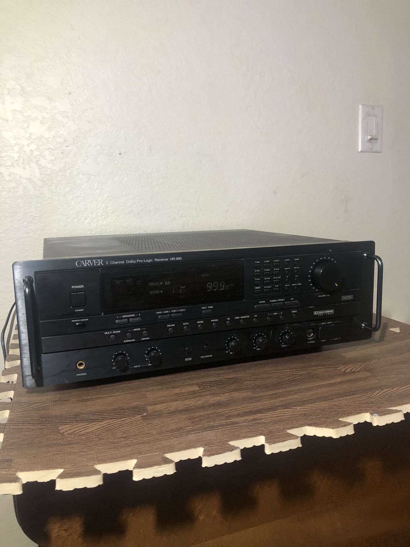 Carver 5 Channel Receiver Amplifier Dolby ProLogic HR-895 110 WPC With Rack Mount BEAST🔥