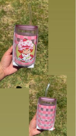 Strawberry shortcake glass cup