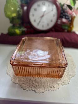 Vintage Pink Depression glass Refrigerator piece