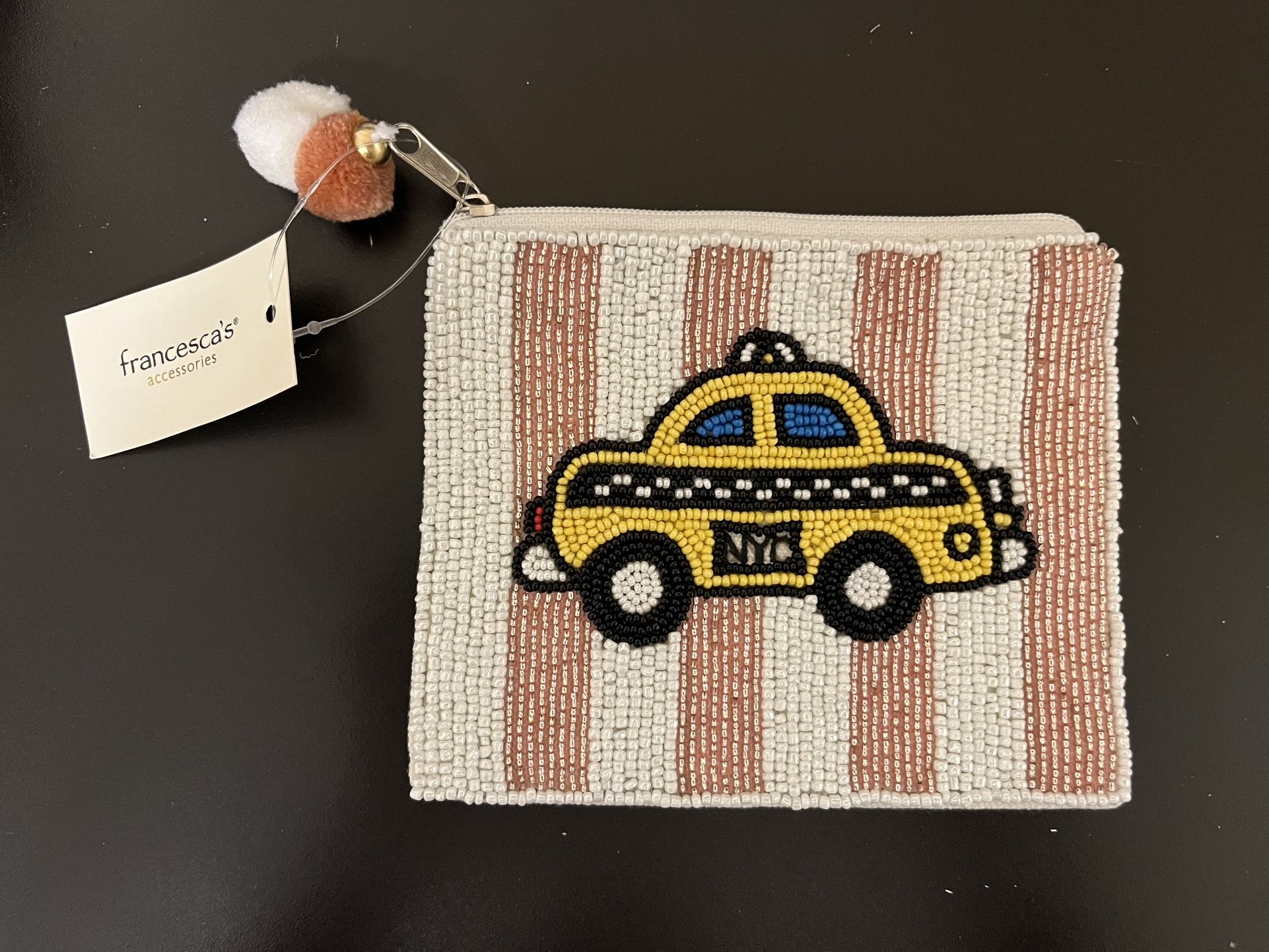 Beaded Coin Purse Pouch Joan Taxi Cab