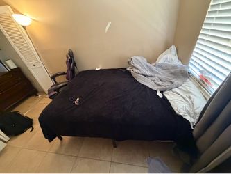 Full sized mattress with bed frame