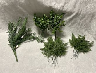 assortment of artificial green foliage greenery bush Bundle