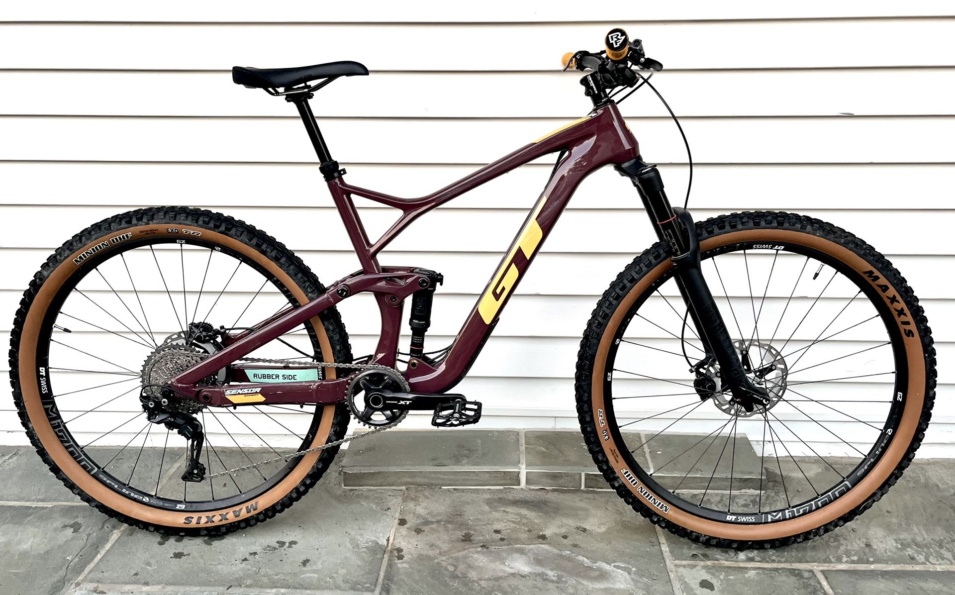 Large 2019 GT Sensor Carbon Expert, Carbon Fiber Full Suspension 29er Mountain Bike, Dropper Seatpost