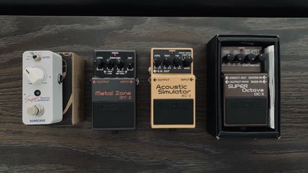 Boss & Sonicake Guitar Pedals, SM57 Mic, Les Paul, Kustom Half Stack
