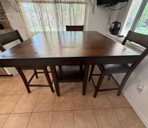 Dining Table 5 piece Square Espresso
