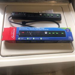 Sunbeam  Advanaced  7 Outlet Power Strip With Adjustable Threshold And Surge Protection Best Offer 