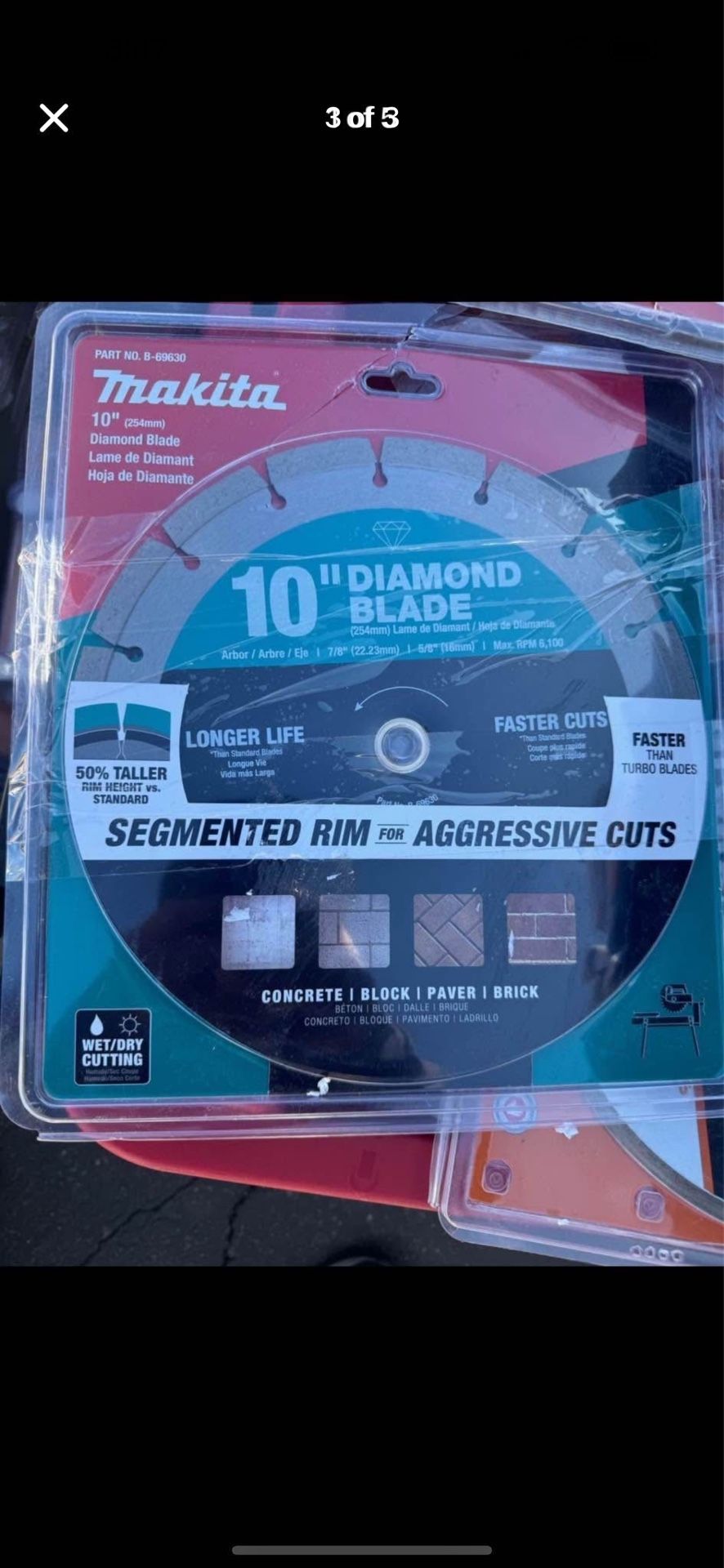10 in. Segmented Rim Diamond Blade for General Purpose