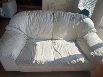 Cream leather sofa