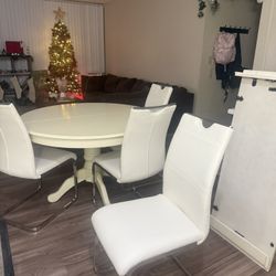 Table, Four Chairs And Extender