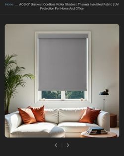 AOSKY CORDLESS ROLLER BLIND BLACKOUT ROLLER SHADE 38" X 72"