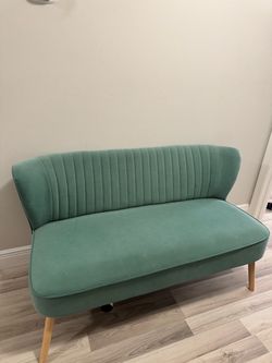 Teal Velvet Loveseat Sofa
