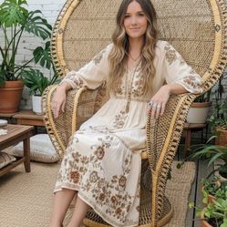 Vintage Rattan Peacock Chair 60's-70's Adult size EUC