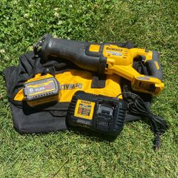 Dewalt Flexvolt. Sawzall.    Battery. 6.0 And  Charger.    Bag. Used