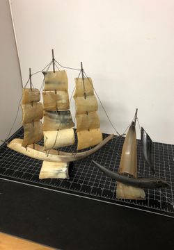 Vintage boats - sail boats - handmade bone