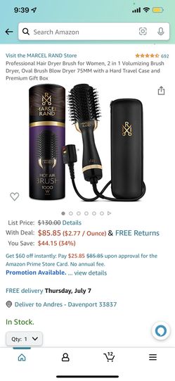 Professional Hair Dryer Brush for Women, 2 in 1 Volumizing Brush Dryer, Oval Brush Blow Dryer 75MM with a Hard Travel Case and Premium Gift Box
