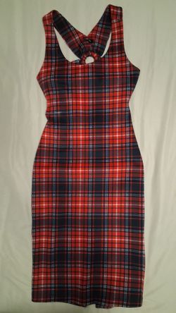Size S plaid bodycon stretchy dress