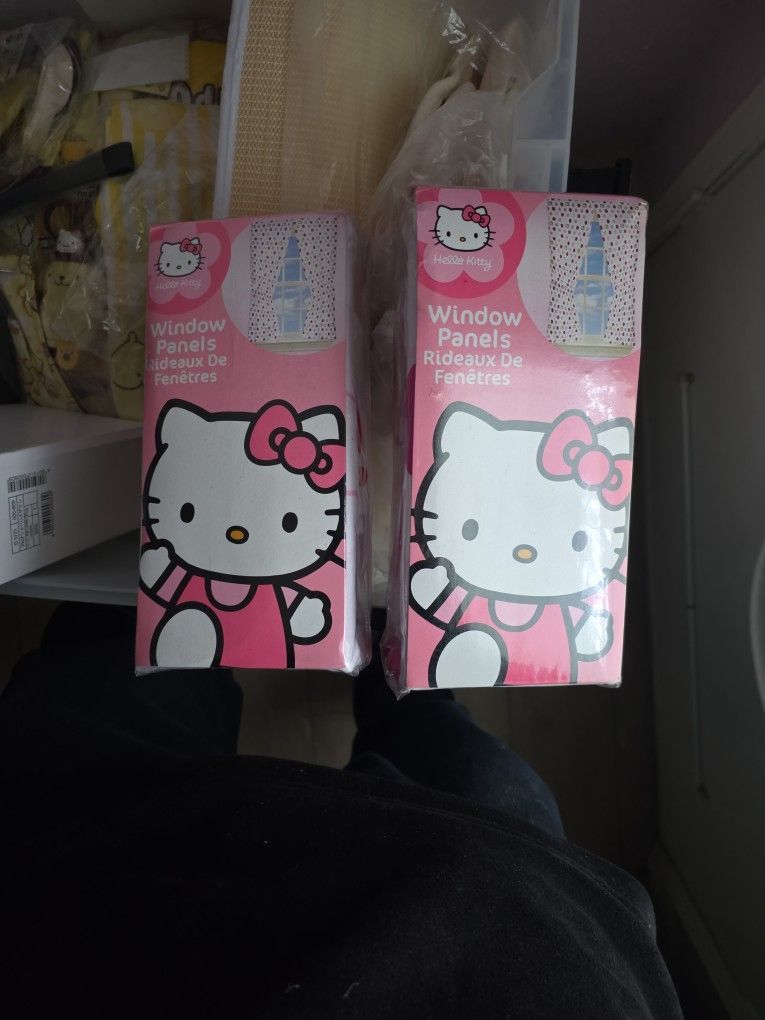 Hello Kitty Window Panels 3 For $25new