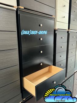 Five drawer black dresser new rails cajonera Comoda