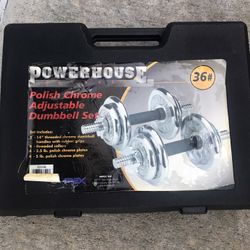 Powerhouse Polished Chrome Dumbbell Set In Carrry Case