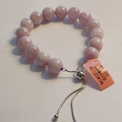 Kunzite Bead Bolo Bracelet.