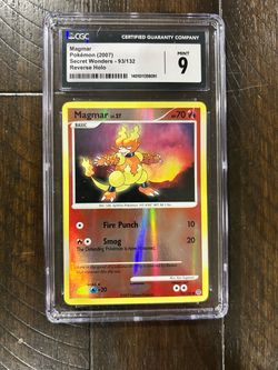 Magmar Reverse Holo Pokemon 93/132 Secret Wonders ENG 2007 CGC 9 LOW POP 🚩 🔥