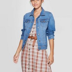 Women's Denim Jacket Blue Size S Casual Long Sleeve