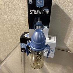 GROSMIMI Spill Proof no Spill Magic Sippy Cup with Straw with Handle for Baby and Toddlers, Customizable, PPSU, BPA Free 10 oz (Sky blue)both $30