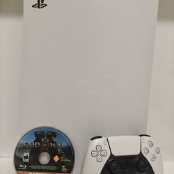 PS5 Disc Edition + Controller + God of War – Excellent Condition