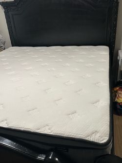 King bed frame and mattress