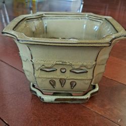 Ceramic Olive Green Orchid Pot