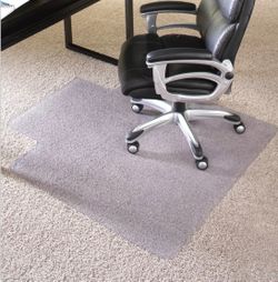 ES Robbins Chair Mat for High Pile Carpet, 45 x 53 With Lip, Clear
