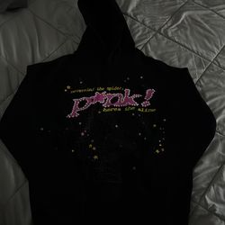 Spider hoodie brand new black and pink and yellow and size medium
