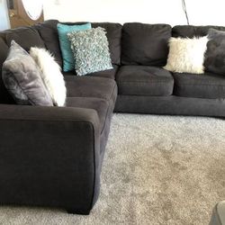 Gray Sectional W Extra Piece To Make Longer