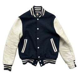 Vintage Golden Bear Letterman Varsity Leather Jacket Size Small Made In USA 
