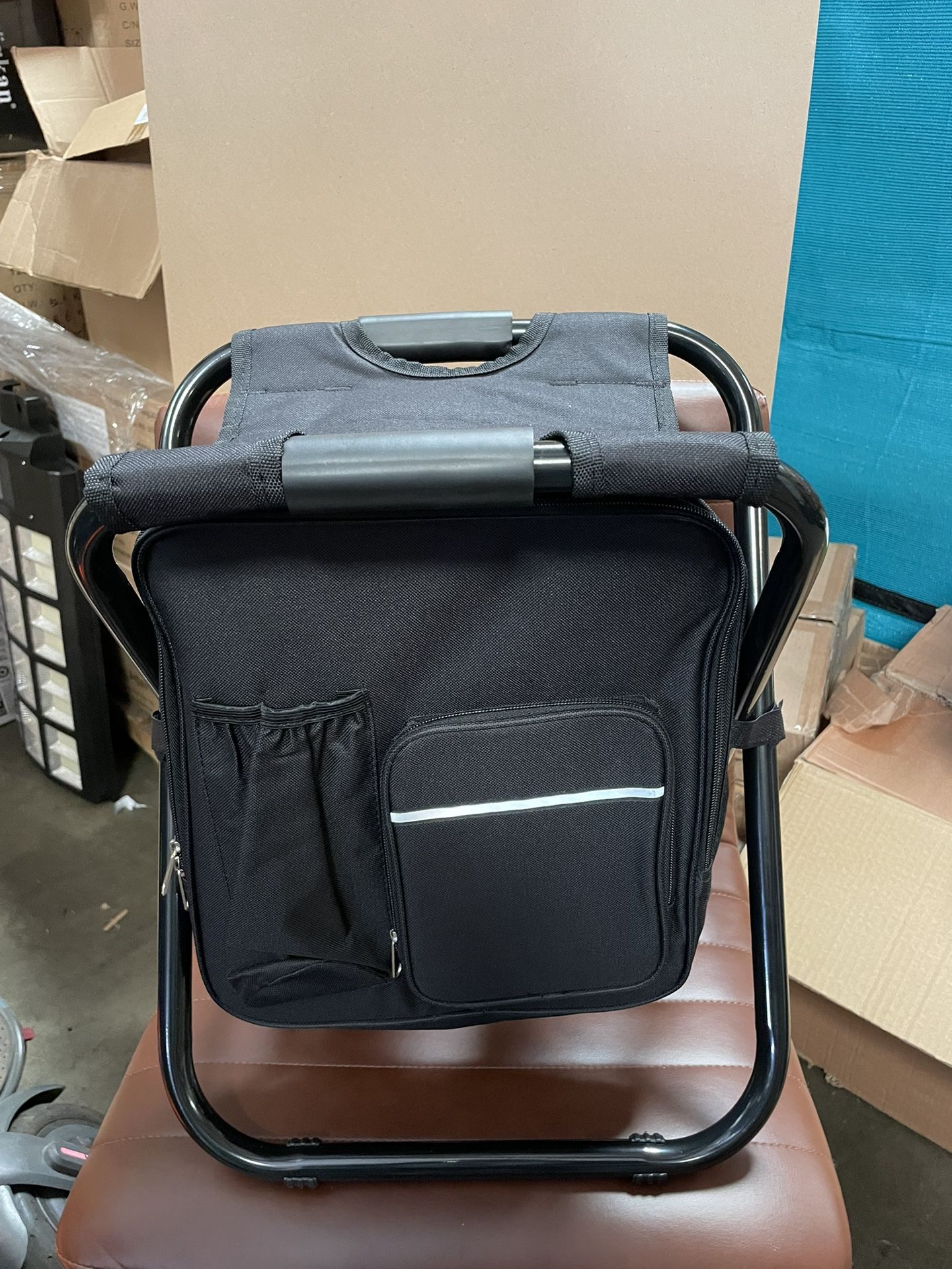 Insulated Backpack Cooler with Folding Stool Chair