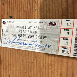 Dwight Gooden Retirement Ticket Stub
