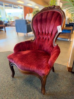 Victorian Velvet Parlor Chair