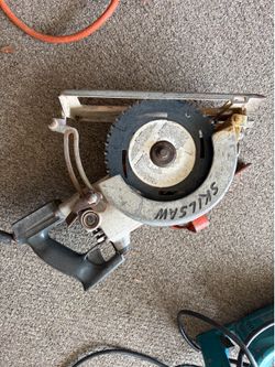 Tested Skil 77 Worm Drive Circular Saw with Long Orange Cord Hard-Wired In - Works Great