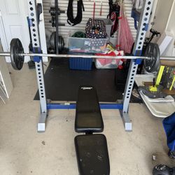 Weight Bench, Bar, Weights