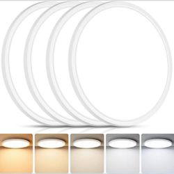 Brightever 4Pack LED Flush Mount Ceiling Light Fixture, 12 Inch 24W, Super Slim 0.67 Inch, 3200LM, Dimmable & 2700K-6500K 5 Color Selectable LED Ceili