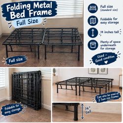 Full size folding metal frame