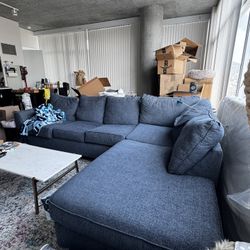 Sectional L Couch With Pop Up Full Mattress Sleeper