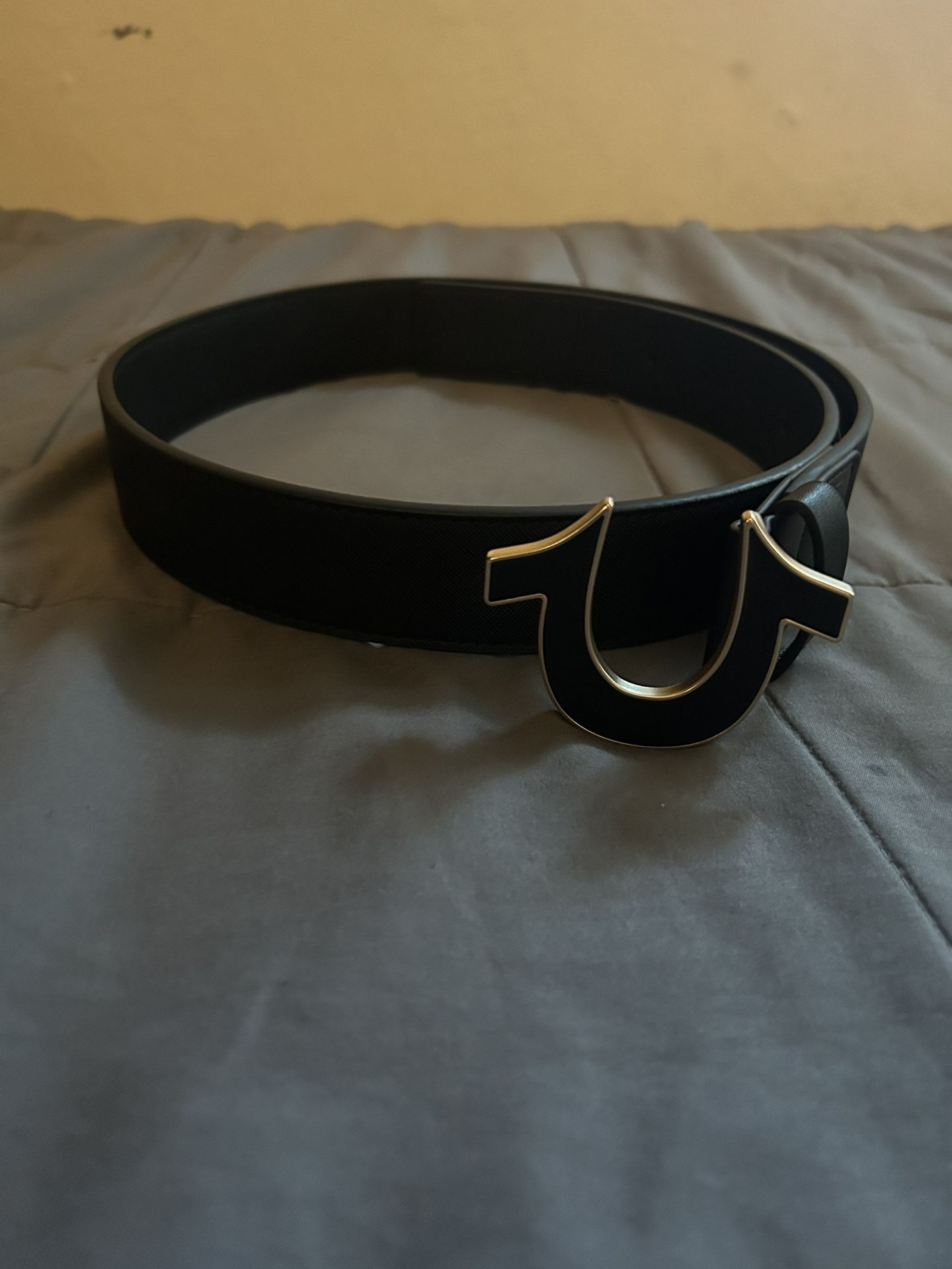 Black and Gold True Religion Belt 