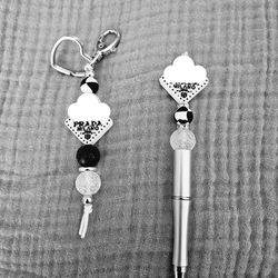 Designer Pra_da Keychain and Pen Combo