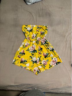 Yellow floral romper