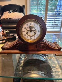 Antique Wooden Mantel Clock