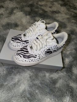 Iced Out Airforce 1 zebras Size 9.5 Mens