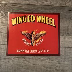 (10) Winged Wheel Brand Motorcycle box crate label 