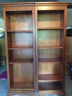 Pottery barn set of two bookshelves. Solid wood. Very sturdy. $150